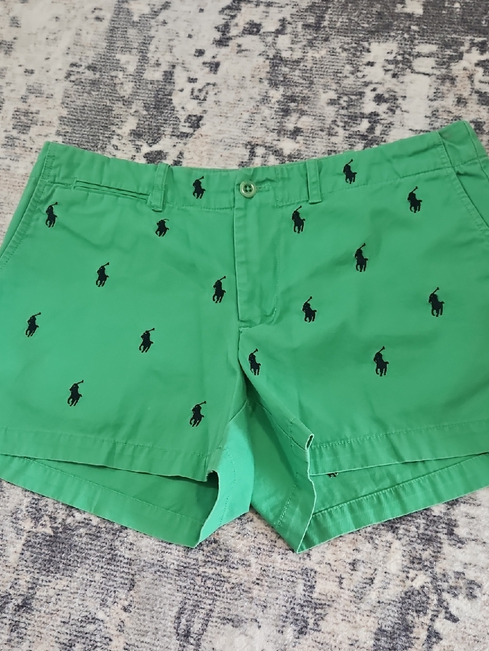 Polo by Ralph Lauren Bright Green Shorts with Black Pony Embroidery, Size 6
